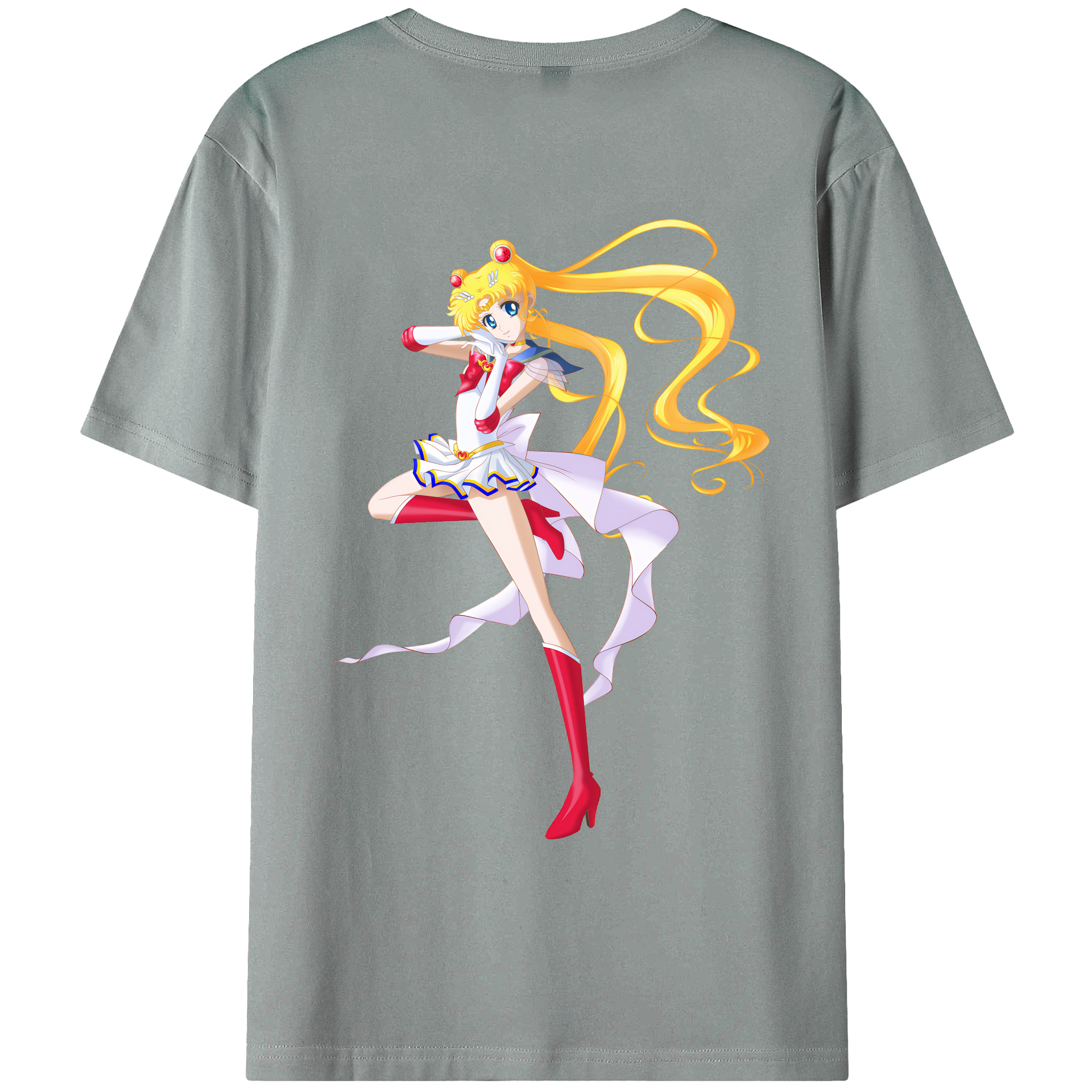 （画像用） 美少女戦士セーラームーン 月野 うさぎ つきの うさぎ Sailor Moon Tsukino Usagi 綿100％ メンズ半袖Tシャツ（バックプリント） 通気性